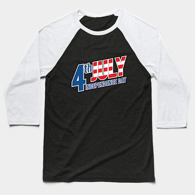 july 4th Baseball T-Shirt by Mdath